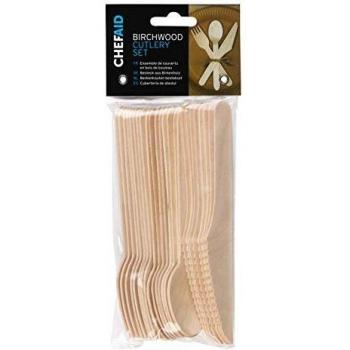 Chef Aid Wooden Cutlery Set, 24 Pieces