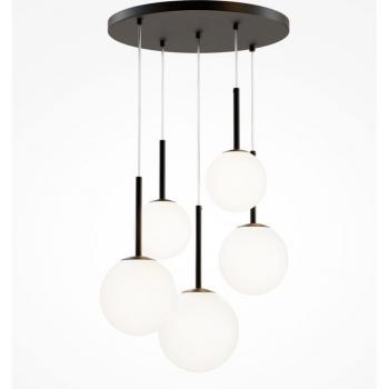 Hängeleuchte Basic Form 5-flammig Schwarz E14