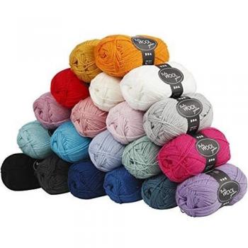 Fil à tricoter pour nourrissons, 172 m, couleurs mélangées, NM 14/4, 20 x 50 g