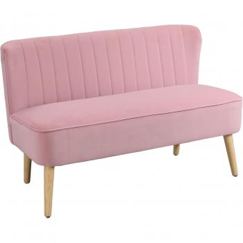 HOMCOM 2-Sitzer Sofa in Rosa