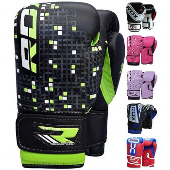RDX Kinder-Boxhandschuhe „Maya Hide“ (Grün/Schwarz) 6 oz Muay Thai