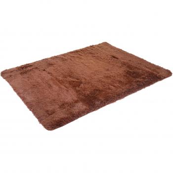 Mendler Tapis shaggy HWC-F69 160x120cm marron foncé