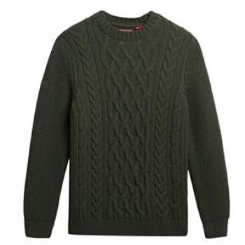 Superdry Jacob Green Cable Knit Pullover
