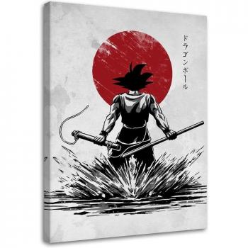 Heroic Goku Battle Scene 40x60 Canvas (Red)