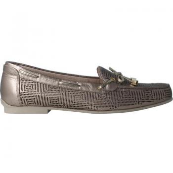 Zapatos planos para mujer Stonefly en tonos metálicos con lazo