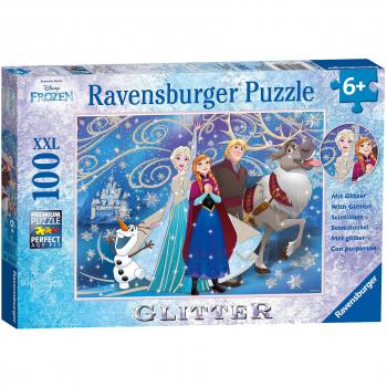 Disney Frozen Die Eiskönigin 100 Teile Puzzle Glitzernder Schnee NEU mit Glitter