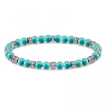 Thomas Sabo Bracelet Talisman Argent Turquoise – 5 mm de perles