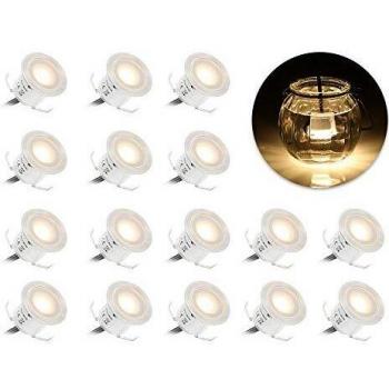 16 Pcs 32mm Waterproof Plinth Light Kit, Warm White