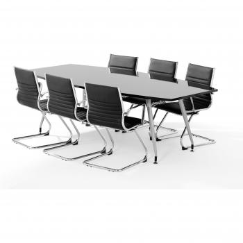 High Gloss 1800mm Writable Boardroom Table White Top