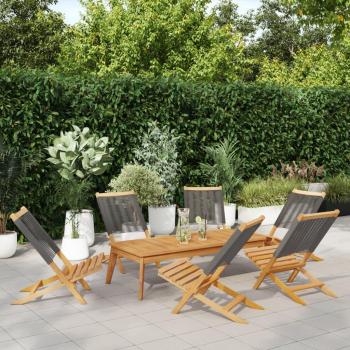 Lot de 6 chaises de jardin pliables en gris