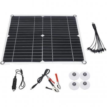 Panel Solar Portátil 35W 12V/5V Doble USB para Camping y Emergencias