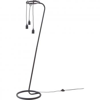 Lámpara de pie 'Elira' en negro, metal, 150 cm, E27 para salón y comedor