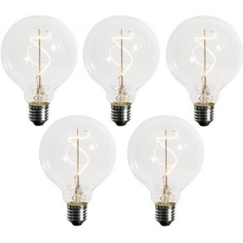 Lot de 5 lampes LED spiralées Luedd, base E27, 4 W, 270 lm, 2200 K, dimmable