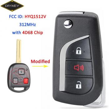 Clé télécommande à 3 boutons DIYKEY 312MHz puce 4D68 FCC HYQ1512V pour Lexus LX470 2003