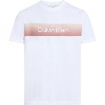 Calvin Klein Camisolina Linear con Effetto Ombre Bianco Regular Fit