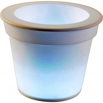 HOMEA Pot Lumineux à Pile en Plastique Blanc avec 1 LED