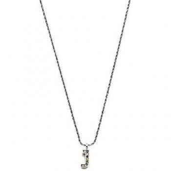 Collar inicial J Pertegaz mujer 41 cm. metal rodiado con circonitas