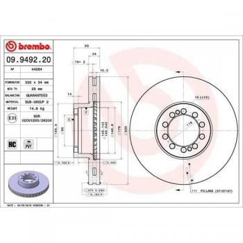 Disco de Travão (Brembo) 09.9492.20