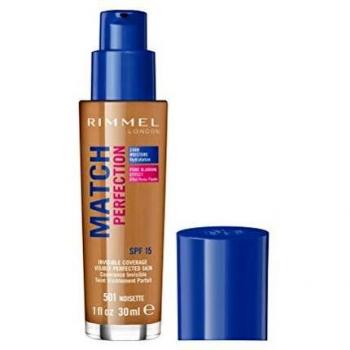 Rimmel Match Perfection Foundation, Sun Protection Factor 15, Color 501 Noisette, 30 ml