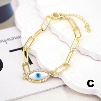 Cuban Link Armband met Evil Eye
