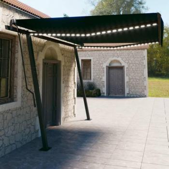 Toldo automático con LED y sensor de viento 4,5x3 m color antracita