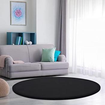 Tappeto Moderno per Cameretta Bambina Ø 200 cm Nero