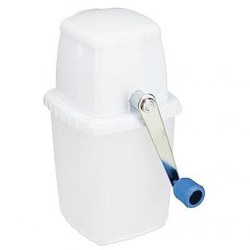 Boueuse à glace Relaxdays – dispositif manuel, bar, manivelle – blanc‑bleu