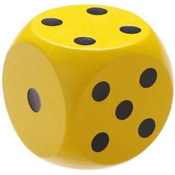 Dados de entretenimiento de madera, 6 lados, grandes y coloridos, 5 cm, para juegos de mesa familiares, 1 ud