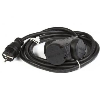 LightmaXX 3m Schuko-Netzkabel mit 3 Anschlüssen