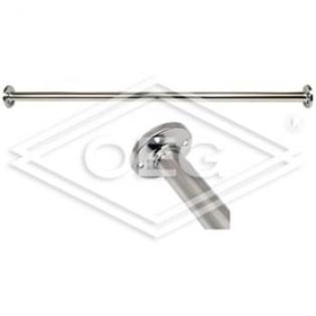 Tringle à rideau de douche en laiton chromé ASW, 1000 mm, diamètre 25 mm