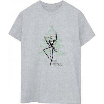 T-shirt Vert en Coton Femme Disney Le Cauchemar Avant Noël Arbre