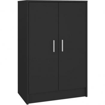Armoire de Salon Chaussures – Noir, 60×35×92 cm en Bois d’Ingénierie