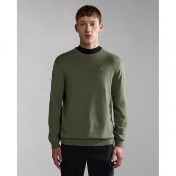 Napapijri Men's Damavand C Round-Neck Sweater in Green Size M