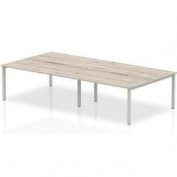 Dynamic Evolve Plus 1400mm B2B 4 Person Desk Grey Oak Top Silver Frame