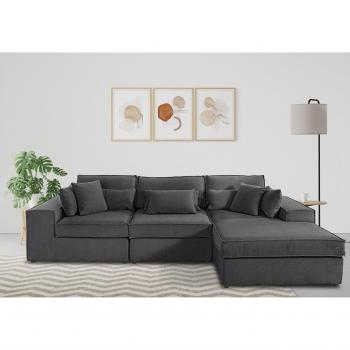 Florid Ecksofa in L-Form, 280cm, schwarz