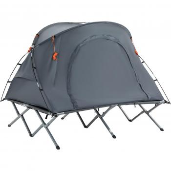 Lit d’Escapade Tout-Temps – Tente Dôme 200 cm + Matelas Pneu + Sac Gris