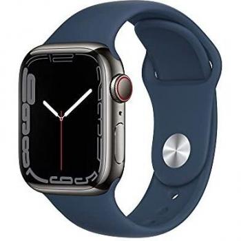 Apple Watch Series 7 41 mm GPS + Cellular Acero Grafito con Correa Azul