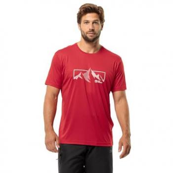 Jack Wolfskin Men's Peak Red Glow Graphic Tee, 38 / Regular fit