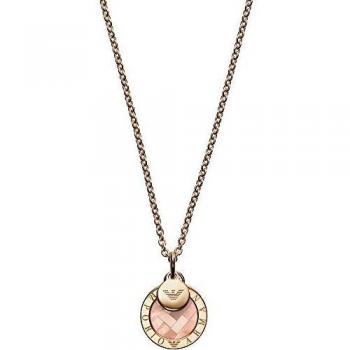 Collier Emporio Armani EG3375221 – Bijou argenté, or rose, nacre pêche