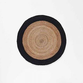 Tapis rond déco Salem Noir