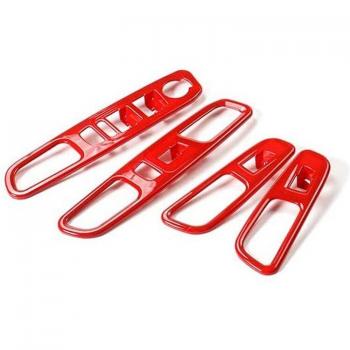 Accesorios de Panel Embellecedor Interior Jeep Renegade, ABS Rojo, 4 Uds