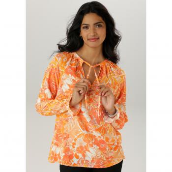 Schlupfbluse ANISTON SELECTED – Damen, Gr. 44, V-Ausschnitt, figurumspielend