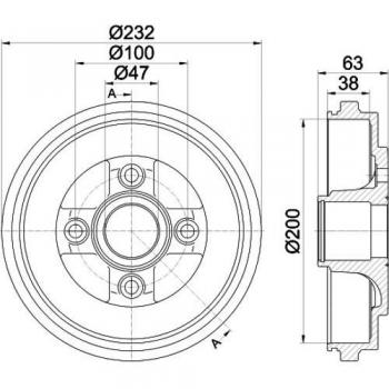 HELLA 8DT 355 301 031 Bremstrommel