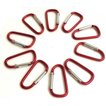 Set de 10 mousquetons D‑Ring en aluminium – Accessoire de campagne