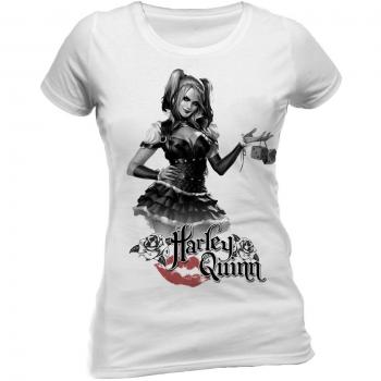 Camiseta Harley Quinn Batman Arkham Knight, Mujer, Color Blanco, Talla 42