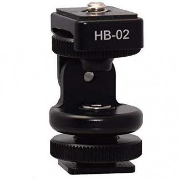 Sunwayfoto HB‑02 Hot Shoe Tilt Head (090HB020000000) – getrieben, schwarz