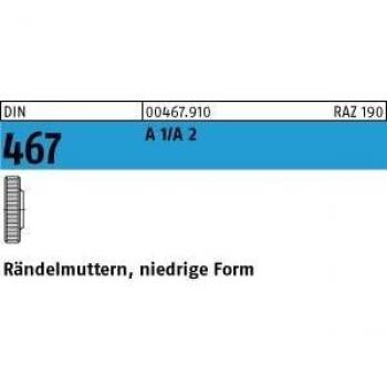 Rändelmutter DIN 467 M3 Edelstahl A1/A2 25 Stück