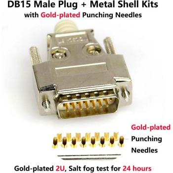 Kit adaptateur D-SUB15, 15 broches, boîtier métallique, prise mâle/femelle