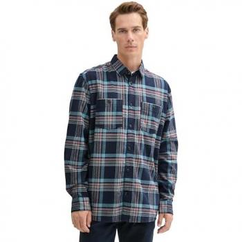 Tom Tailor Comfort Fit Flanellhemd aus reiner Baumwolle mit Karomuster, Größe XXL