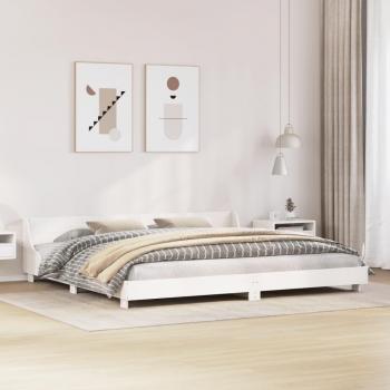 VidaXL Solid Wood Pine Bed Frame 180x200 cm White Super King